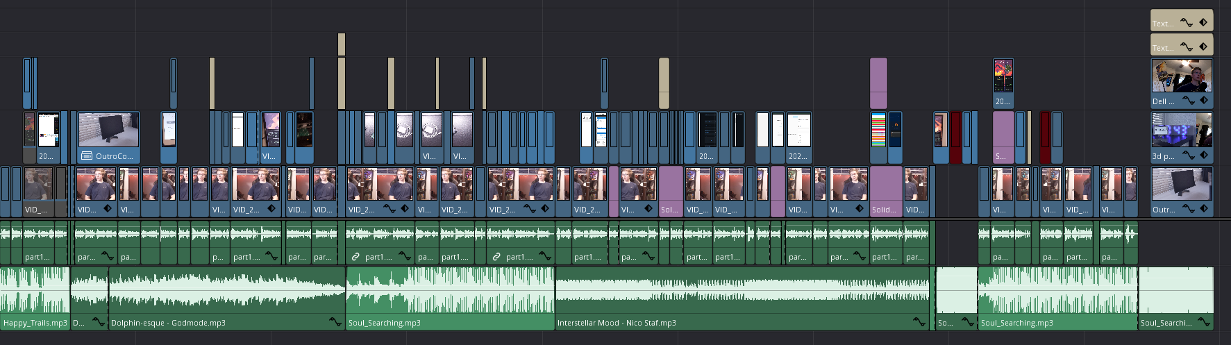 Video editing timeline